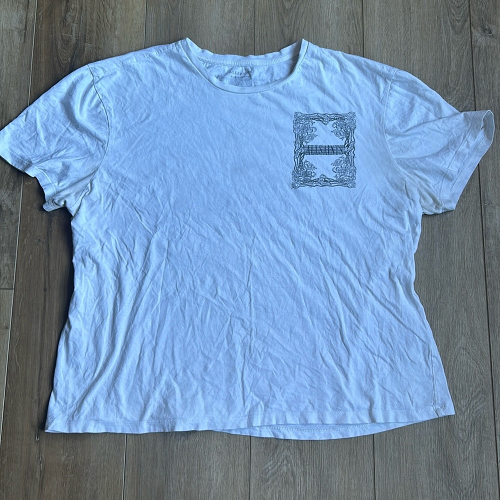 All Saints White Short Sleeve Graphic Tee
